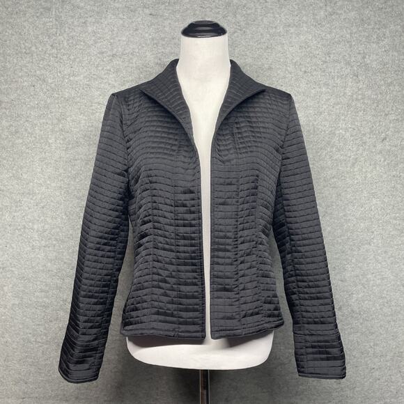 harvé benard Jackets & Blazers - Harve Benard/Benard Holtzman Women Med Black Quilted Open Jacket Structured